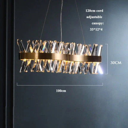 Afralia™ Gold Crystal LED Chandelier for Dinning Room