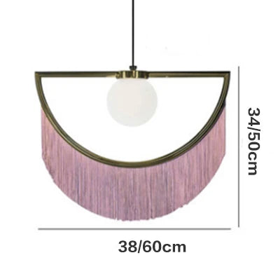 Afralia™ Coloured Tassel Glass Ball Pendant Light for Boho Minimalist Style Bedroom & Restaurant