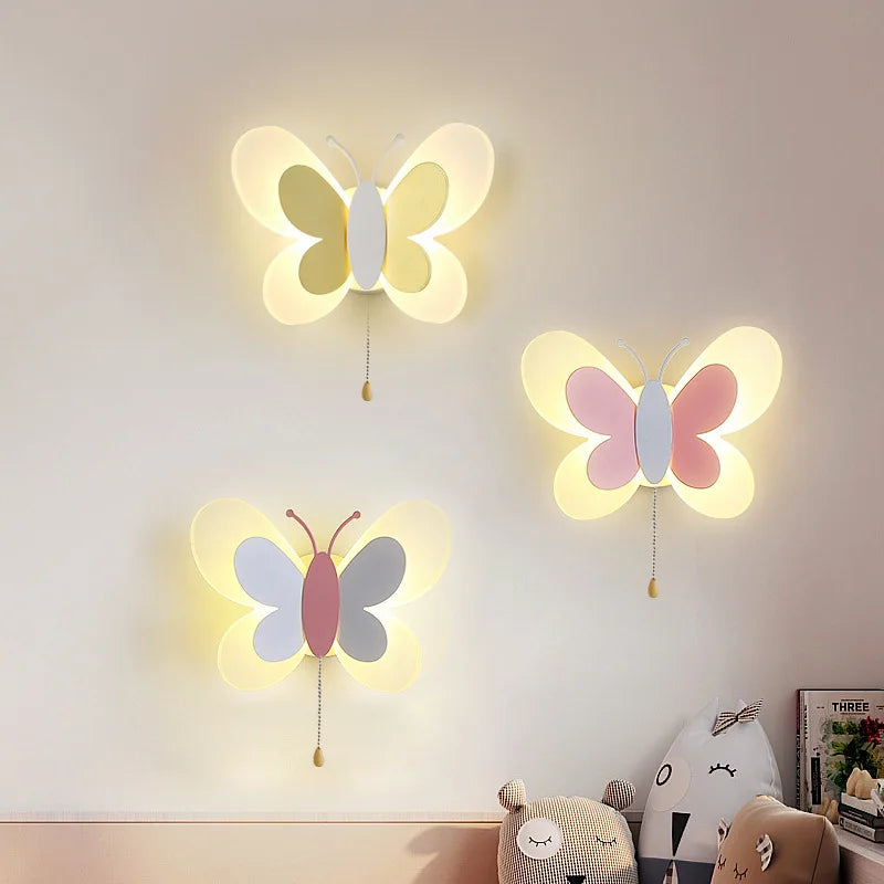 Afralia™ Butterfly Wall Lamp: Charming LED Light for Kids' Bedroom and Nursery