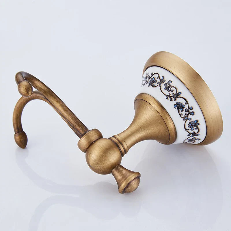 Afralia™ Antique Bronze Ceramic Robe Hook Wall Mounted Coat Hook Bathroom Accessories