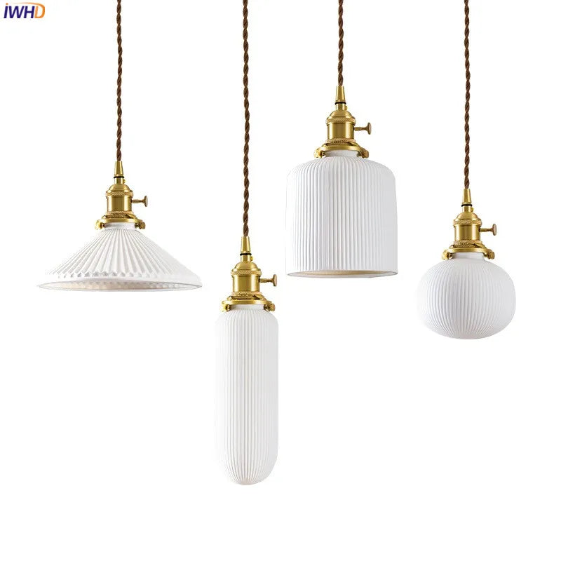 Afralia™ Nordic Style Ceramic LED Pendant Light for Modern Living Spaces