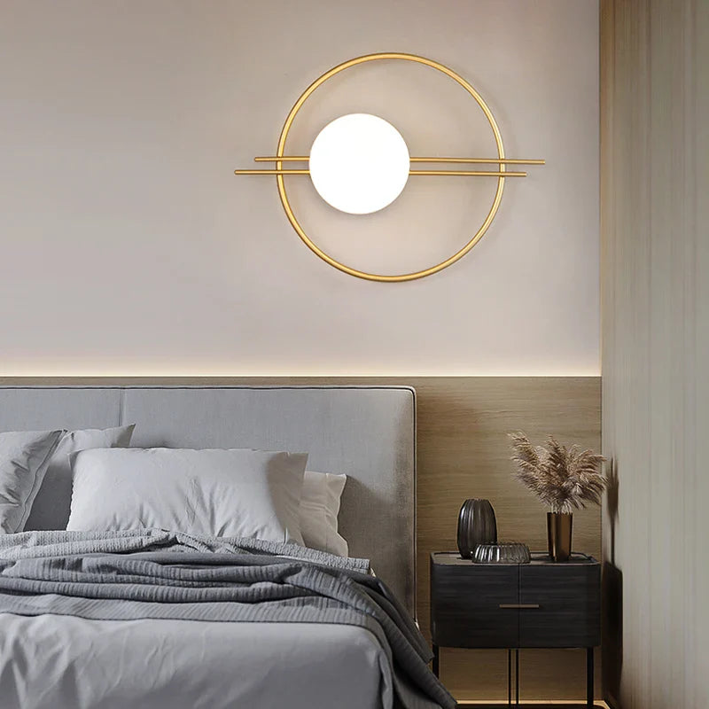 Afralia™ Glass Gold LED Wall Lamp for Chic Indoor Lighting