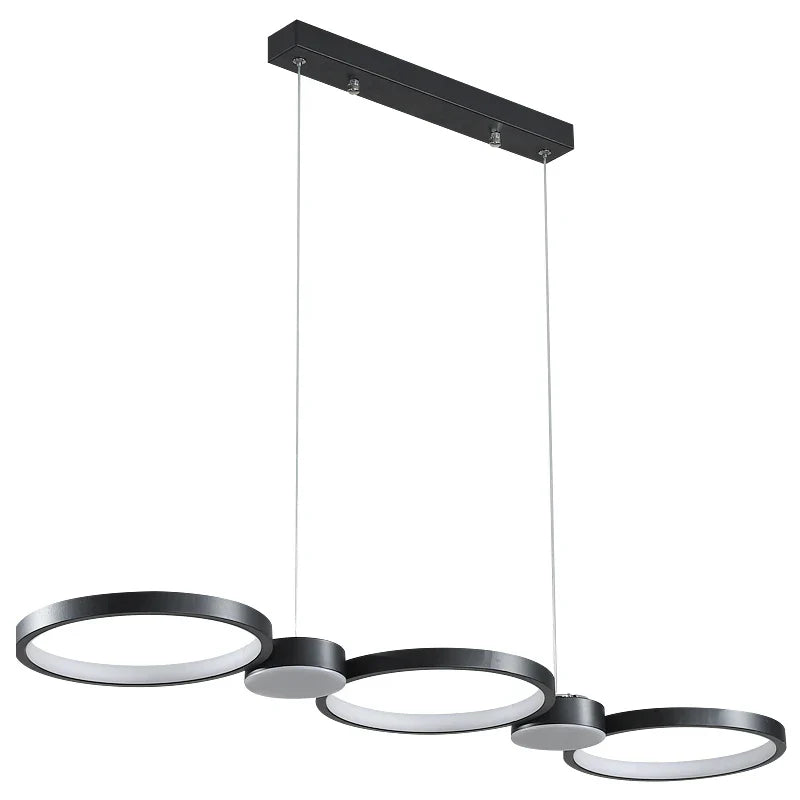 Afralia™ Black Ring LED Chandelier for Living Room Bedroom Dining Hall Lighting