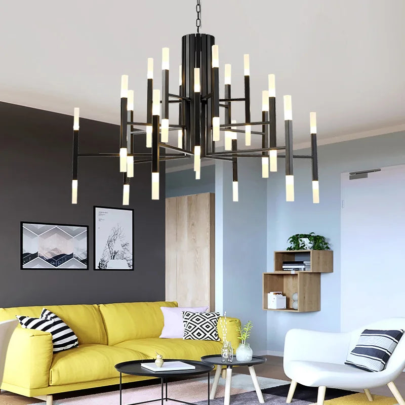 Afralia™ Modern Tube G4 Chandelier Pendant Light Fixture for Artistic Room Decor