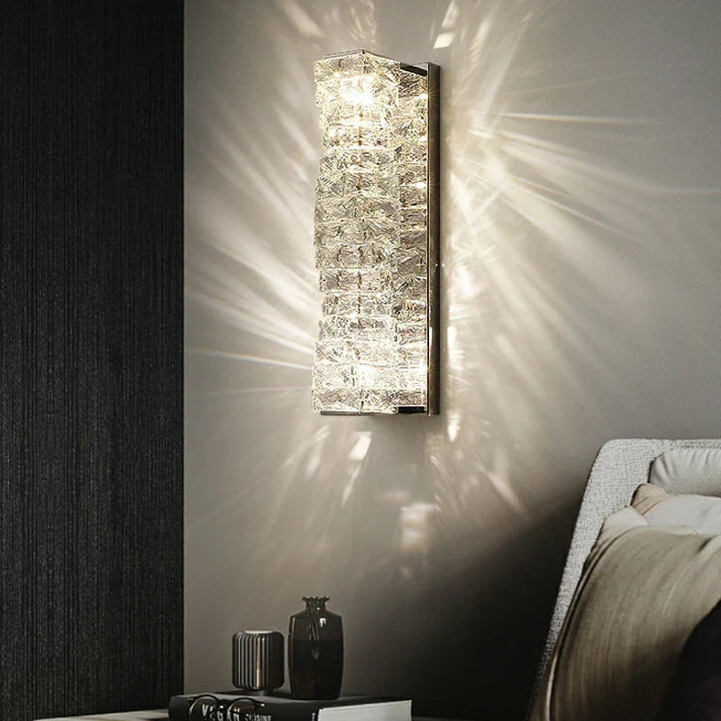 Afralia™ Crystal Glass Wall Sconce Lamp for Modern Light Luxury Home Decor