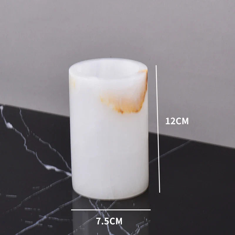 Afralia™ White Onyx Marble Bathroom Set