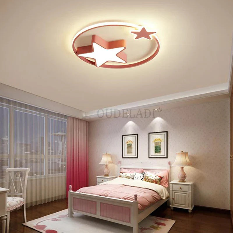 Afralia™ Star LED Ceiling Lamp for Kids Room - Cartoon Design, Bright Illumination