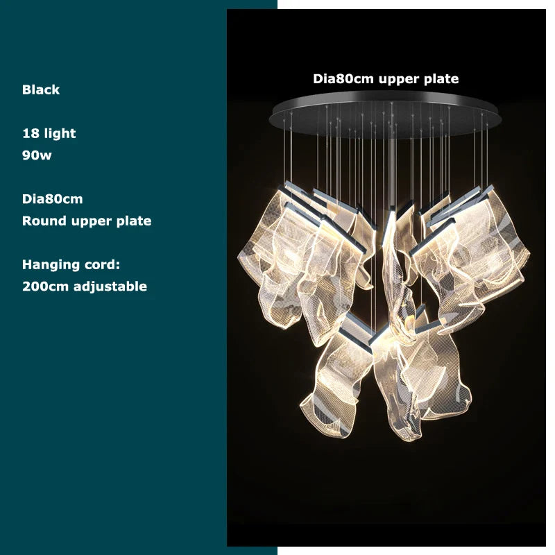 Afralia™ Black Love Chandelier Lighting for Dinning Room
