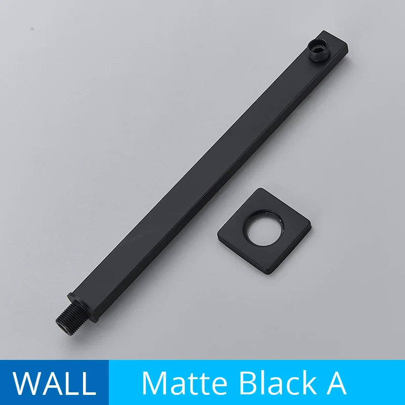 Afralia™ Fixed Arm Black Shower Head Holder Wall/Ceiling Mounted Bathroom Accessory