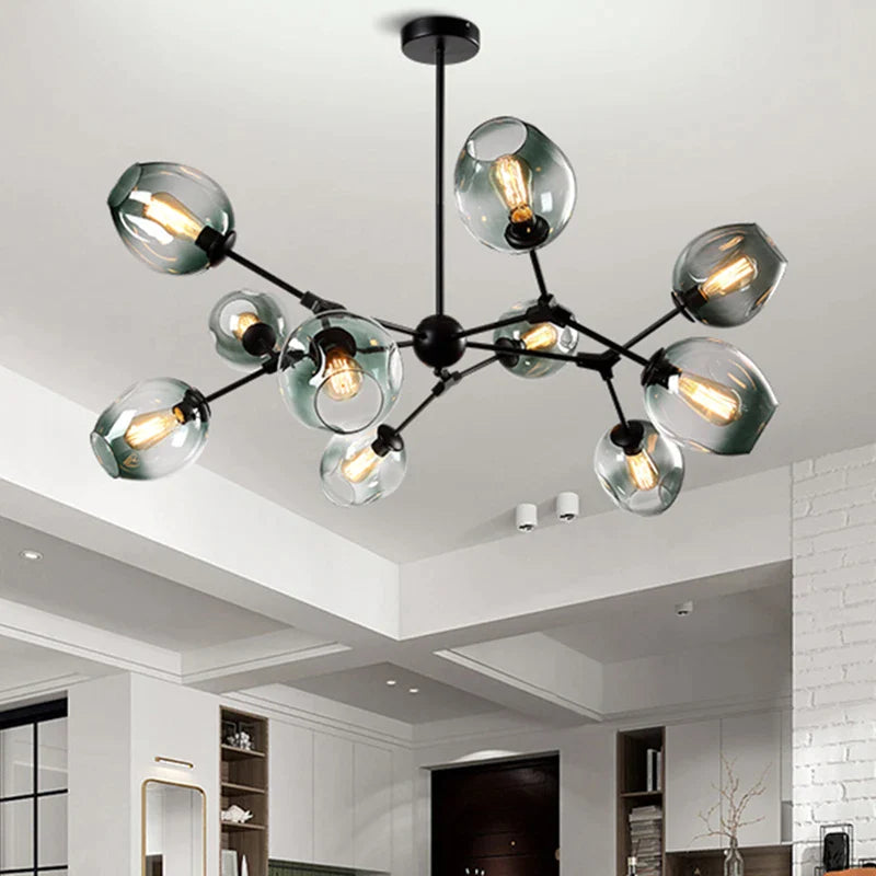 Afralia™ Glass Chandelier: Nordic LED Pendant Lighting for Home Decor & Restaurant Dining