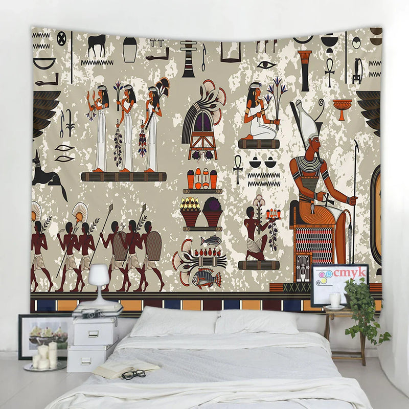 Afralia™ Egyptian Egypt Tapestry Wall Hanging Home Decor Throw Bedspread Art Home Decor