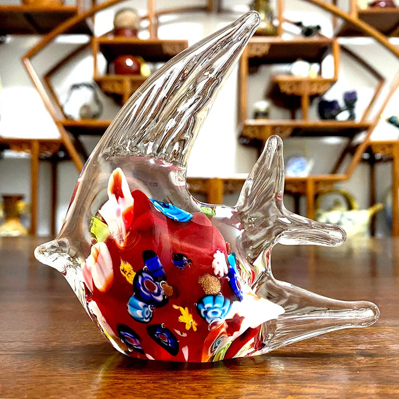 Afralia™ Glass Tropical Fish Figurines: Vivid Colors, Modern Sculpture for Home Décor