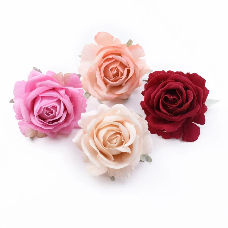 Afralia™ 6CM Roses Head DIY Wedding Decor Flowers Home Decor Artificial Flowers