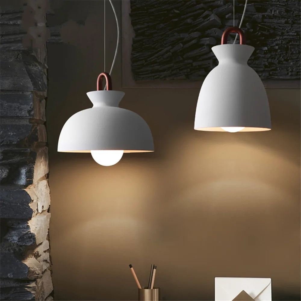 Afralia™ Vintage Iron Pendant Light for Cafe and Living Room with LED E27 Bulb