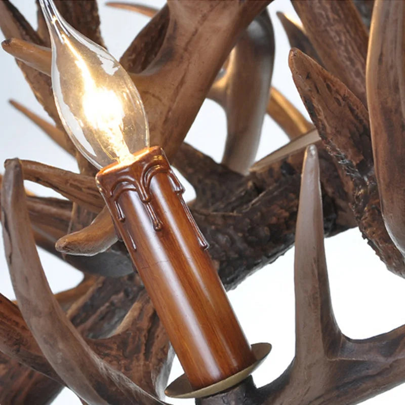 Afralia™ Antique Resin Antler Chandelier - Luxury Vintage Lighting Fixtures