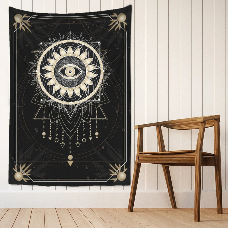 Afralia™ Tarot Card Tapestry Wall Hanging Hippie Witchcraft Constellation Art Dorm Decor