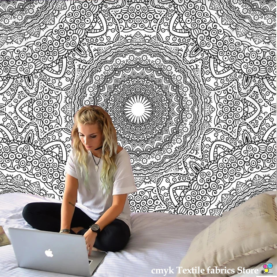 Afralia™ Indian Mandala Tapestry Hippie Wall Hanging Beach Yoga Mat Bedspread Table Cloth