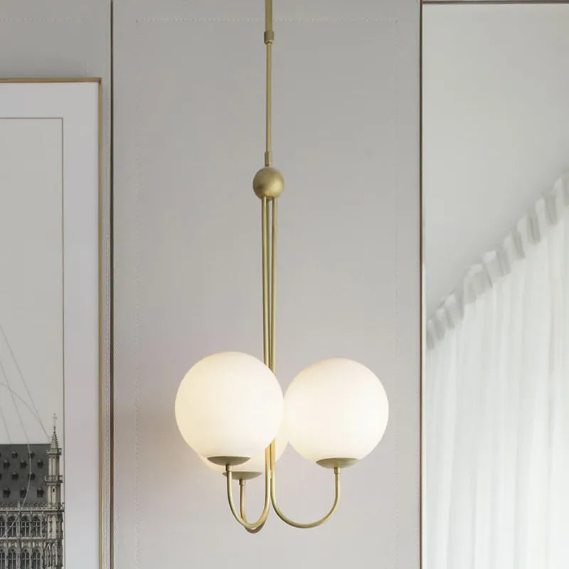 Afralia™ Nordic Glass Ball Pendant Lights Elegant Metal Pipe Angle Pendant Light