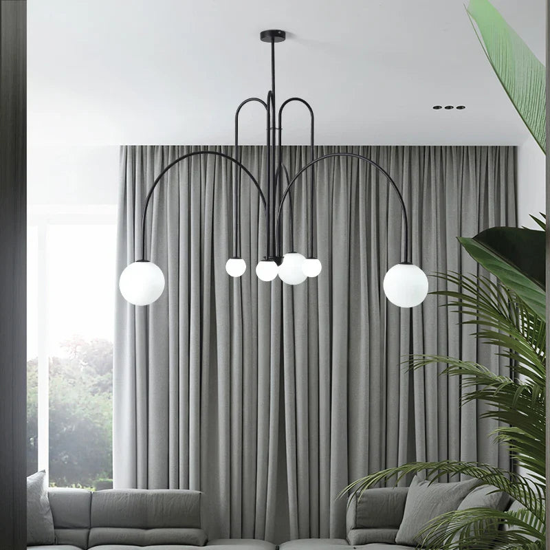 Afralia™ Retro Glass Ball Chandelier: Stylish Italian Design Home Interior Light