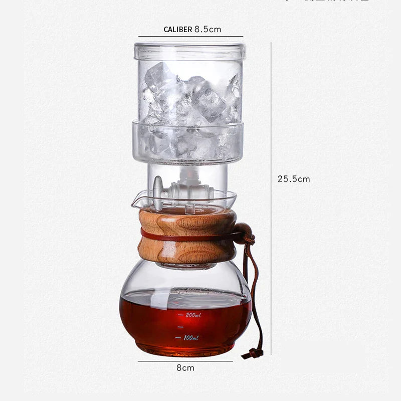 Afralia™ Glass Coffee Kettle Dripper Pot Cold Brew Ice Dripper 400ml Coffee Maker