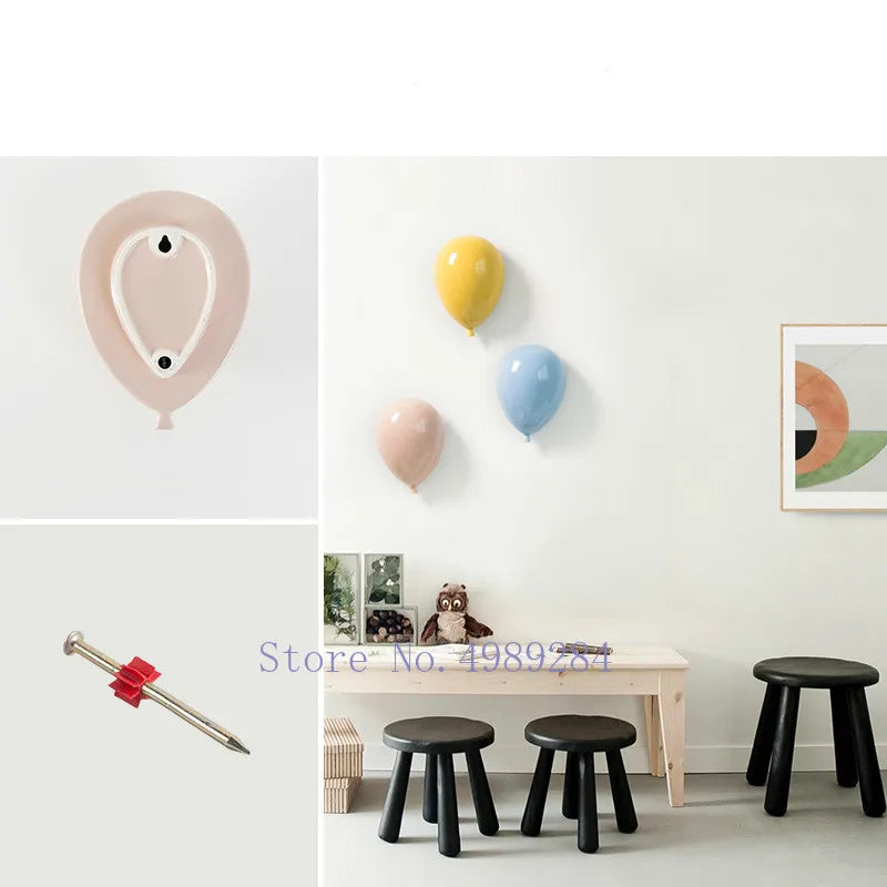Afralia™ Cartoon Balloon Wall Hanging Decoration for Modern Home and Children's Room