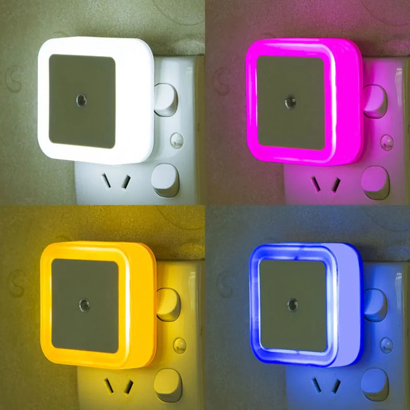 Afralia™ Square LED Night Light Sensor Control Mini Lamp for Bedroom Living Room