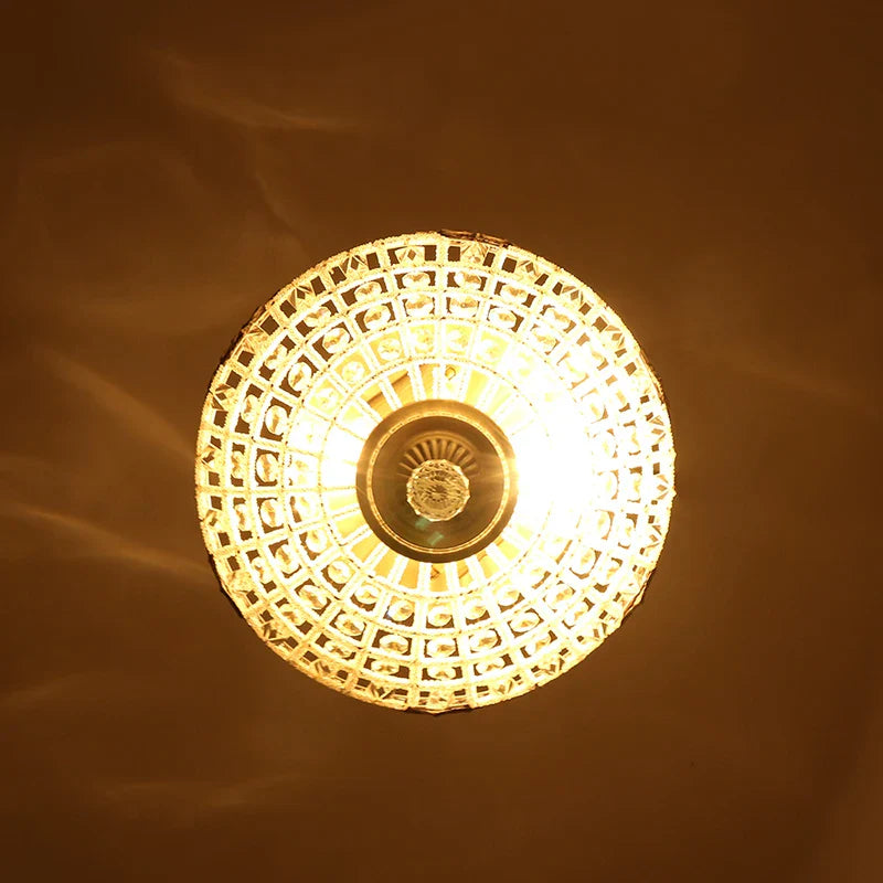 Afralia™ Vintage Crystal Ceiling Lamp for Living Room, Bedroom, Hotel - Bronze Metal EU 220V