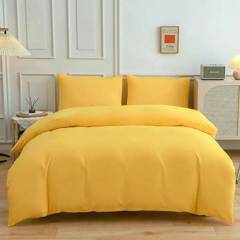 Afralia™ Luxe Solid Yellow Green Duvet Cover Set with Sheet Pillowcases