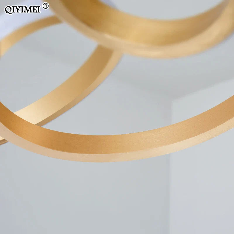 Afralia™ Gold Plated LED Pendant Lights for Dining Kitchen Bedroom Study Room Lighting