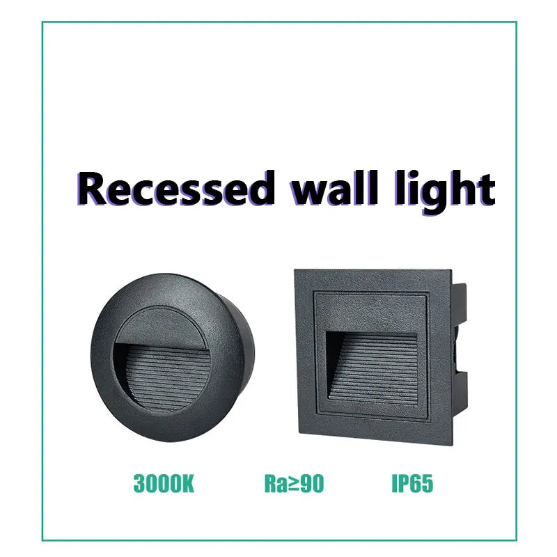 Afralia™ 3W IP65 Waterproof Embedded Step Lights for Staircase Corridor & Outdoor Walls