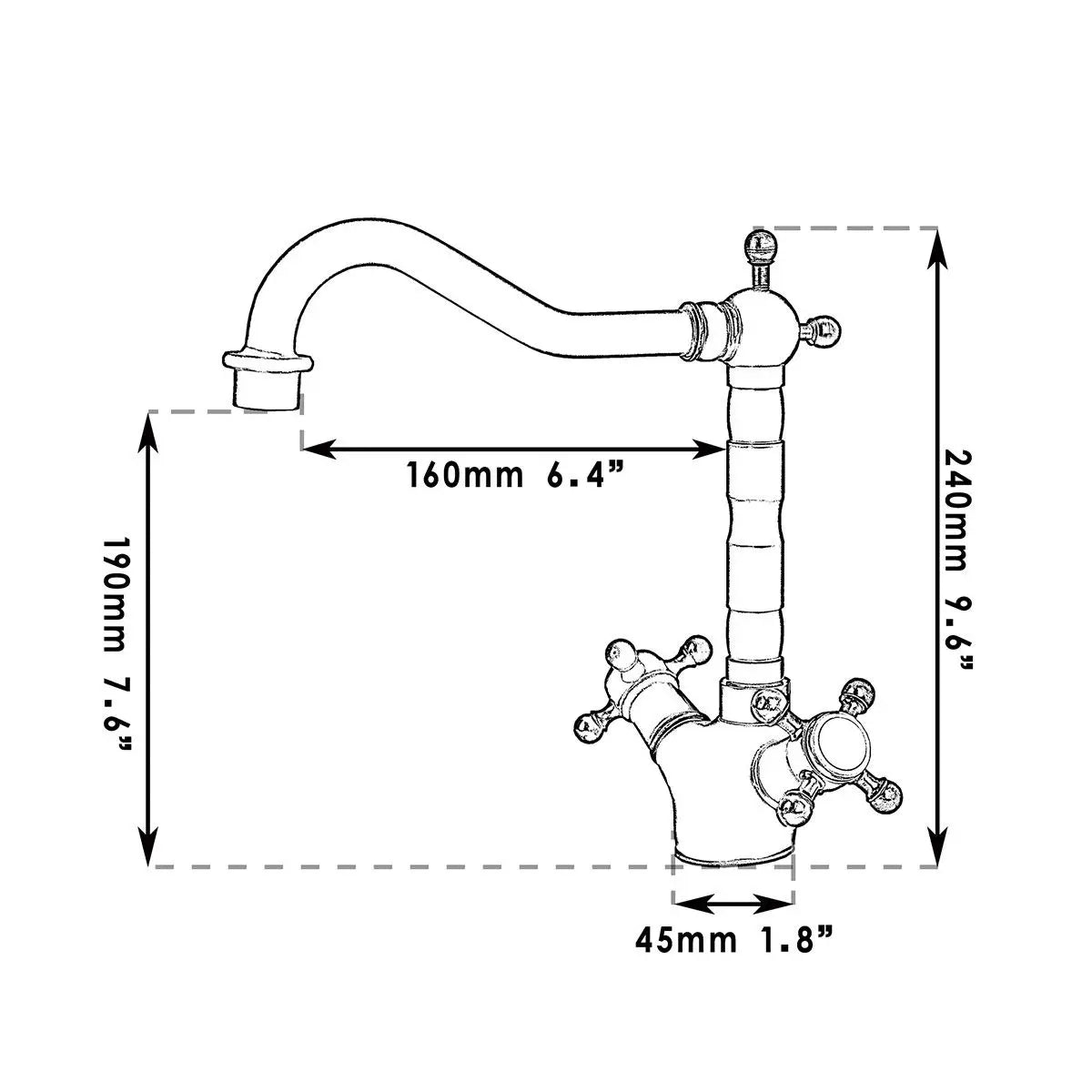 Afralia™ Antique Brass Dual Handle Swivel Sink Faucet Rotated Mixer Tap