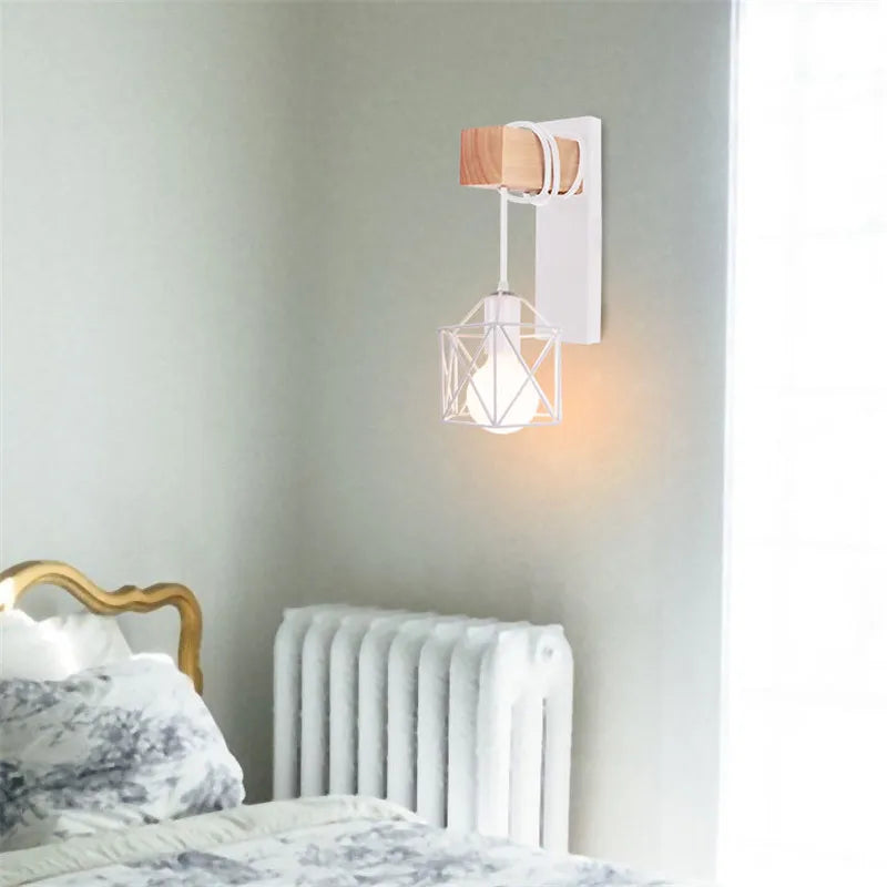 Afralia™ Wood Wall Lamp Nordic Minimalist Sconce for Home Stair Bedside Lighting