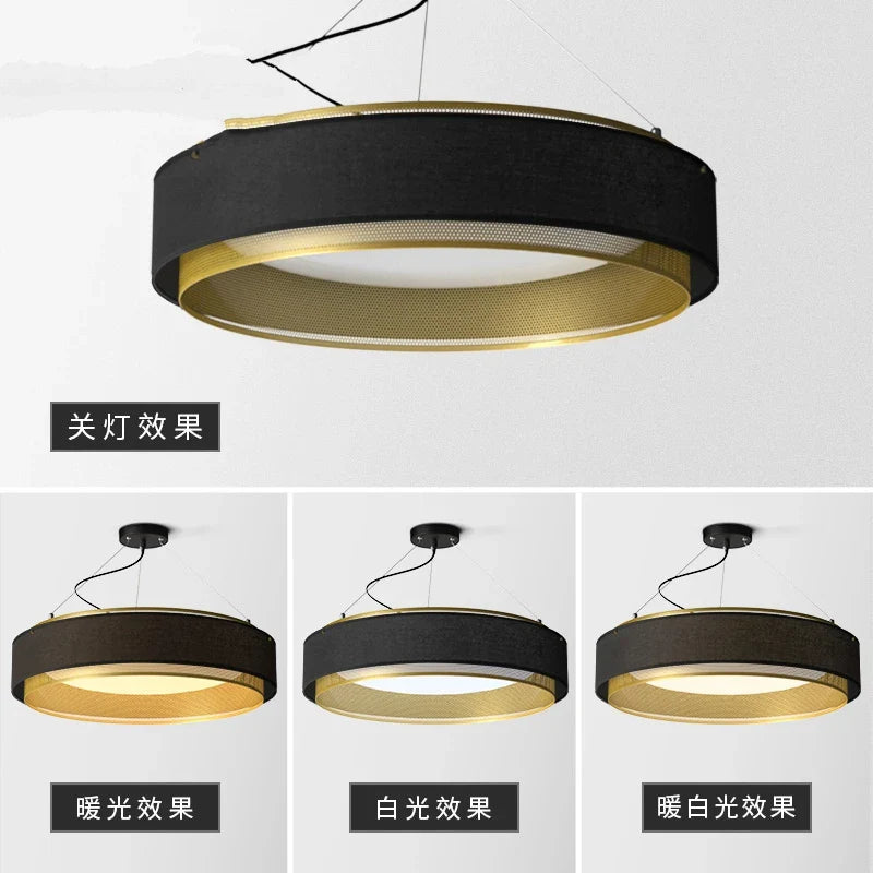 Afralia™ Copper Gold LED Round Pendant Light Industrial Kitchen Living Room Dining Fixture