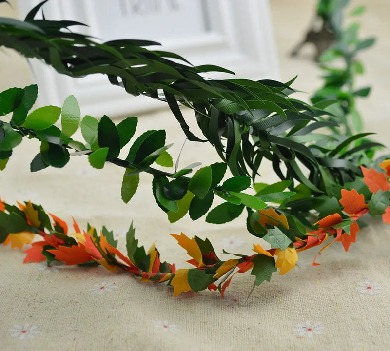 Afralia™ Green Leaf Vine Wreath Garland for Wedding & Christmas Home Decor