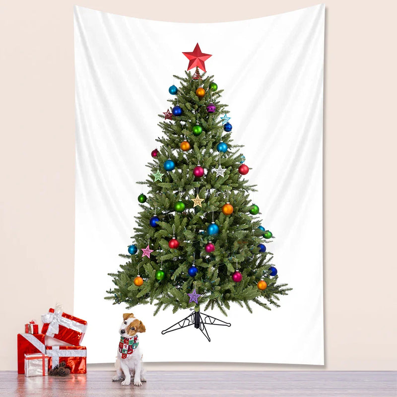 Afralia™ Christmas Tree Bedroom Tapestry Wall Decor Bohemian Mattress