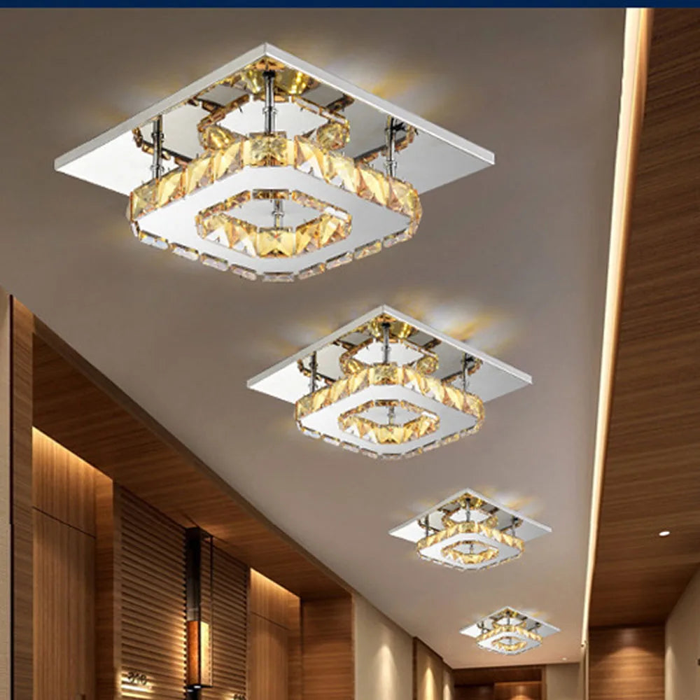 Afralia™ LED Crystal Ceiling Chandelier for Home Decor in Modern Nordic Style