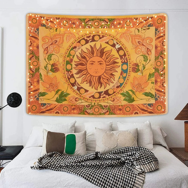 Afralia™ Retro Floral Vines Tapestry: Vintage Boho Wall Hanging for Hippie Room