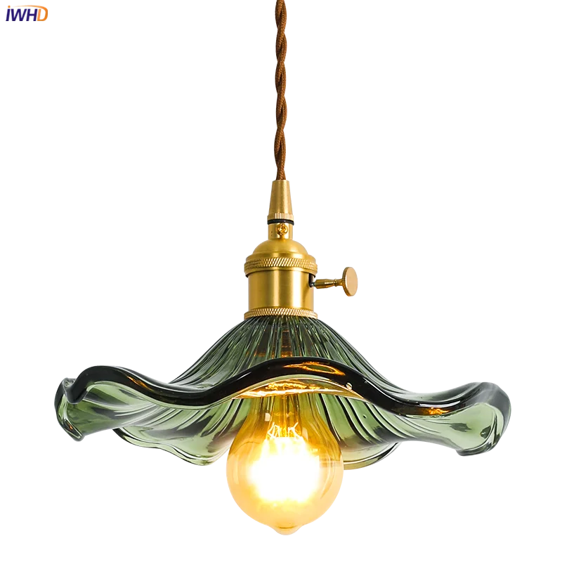 Afralia™ Glass Copper LED Pendant Light: Nordic Style Colorful Lamp for Home and Bar