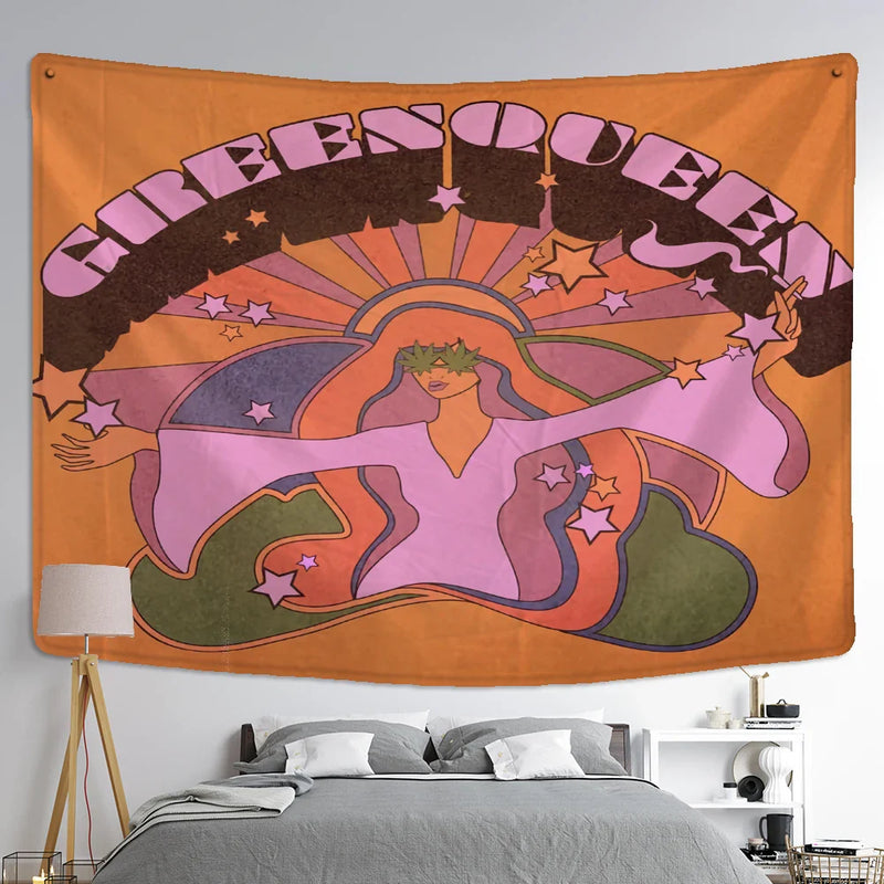 Afralia™ Cat Paws Tapestry: Bohemian Witchcraft Tarot Card Psychedelic Hippie Girl Dorm Decor