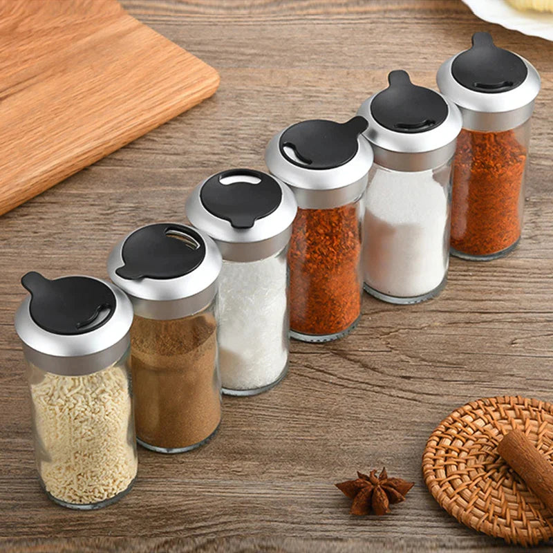 Afralia™ Rotating Spice Jar Seasoning Shaker Salt Sugar Storage Container