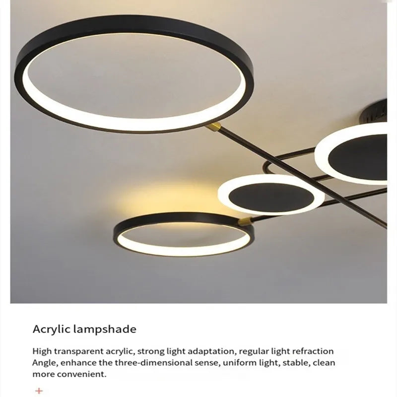 Afralia™ LED Dimmable Ceiling Chandeliers: Modern Style for Living, Dining, Bedroom, Kitchen Décor