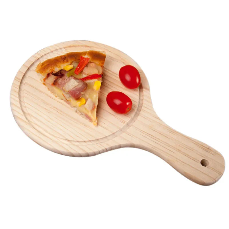 Afralia™ Round Pizza Board: Premium Wooden Pizza Baking Stone Tray Cutting Platter