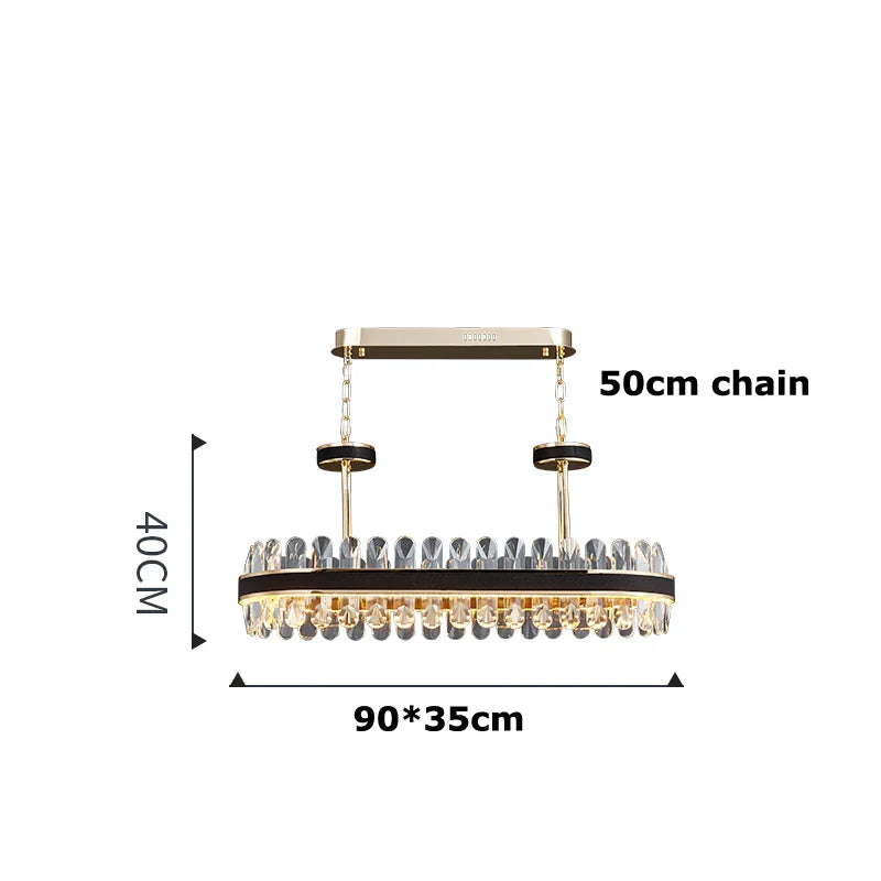 Afralia™ Gold Stainless Steel Crystal Chandelier for Dinning Room