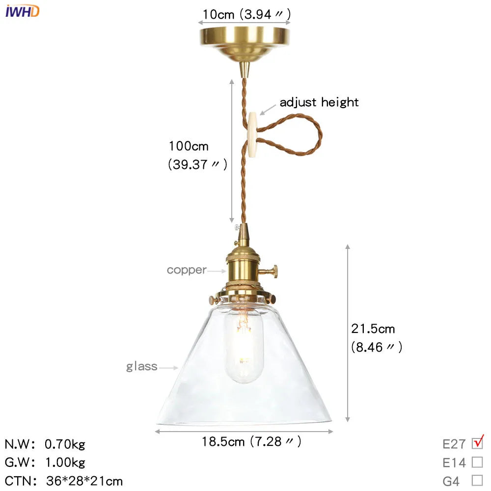 Afralia™ Nordic White Glass Pendant Lights with Japan Copper Finish