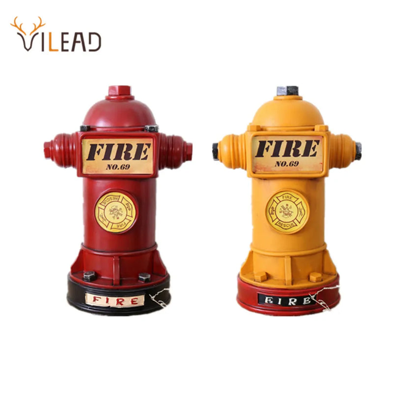 Afralia™ 24cm Fire Hydrant Piggy Bank & Fire Extinguisher Figurine Home Decor