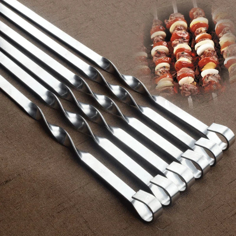 Afralia™ Stainless Steel BBQ Skewers Set for Outdoor Picnic and Churrasqueira