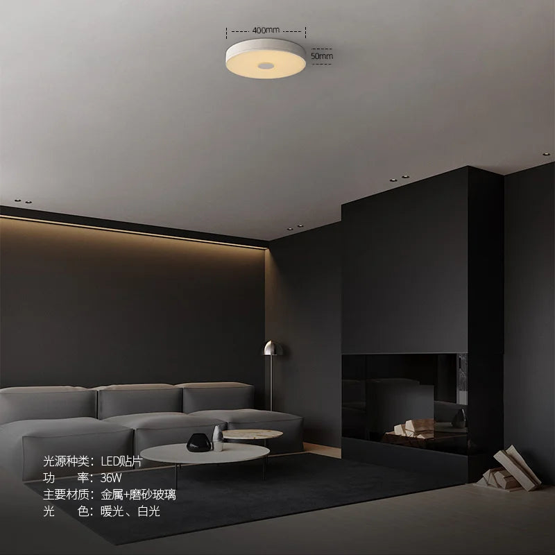 Afralia™ Ultra-thin Tempered Glass LED Ceiling Light 36W for Living Room Bedroom Dining Room