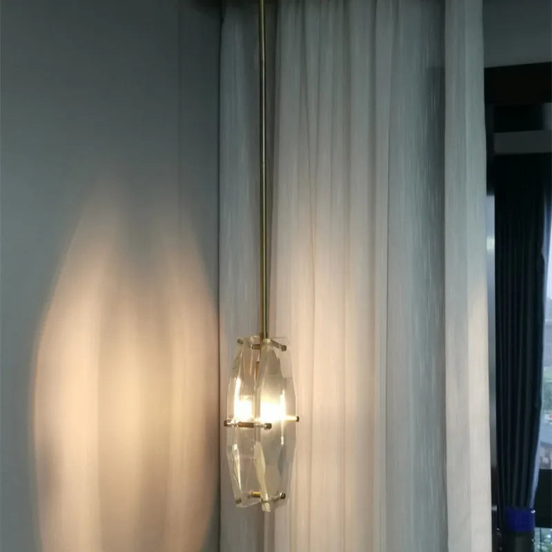 Afralia™ Crystal Glass Pendant Lamp Luxe Chandelier for Bedroom Restaurant Kitchen Home