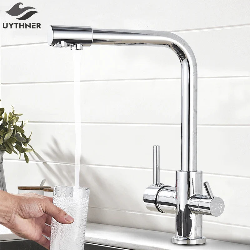 Afralia™ Rotatable Water Filter Kitchen Faucet with Drinking Water Tap