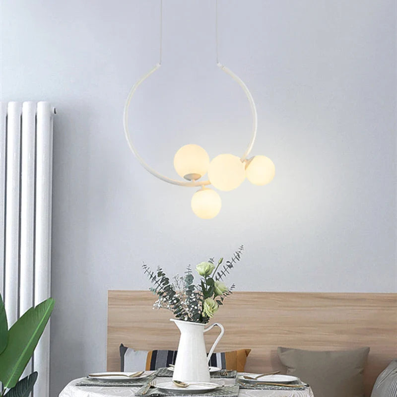 Afralia™ Nordic LED Chandelier Black White for Living Dining Bedroom Loft G9 Lighting